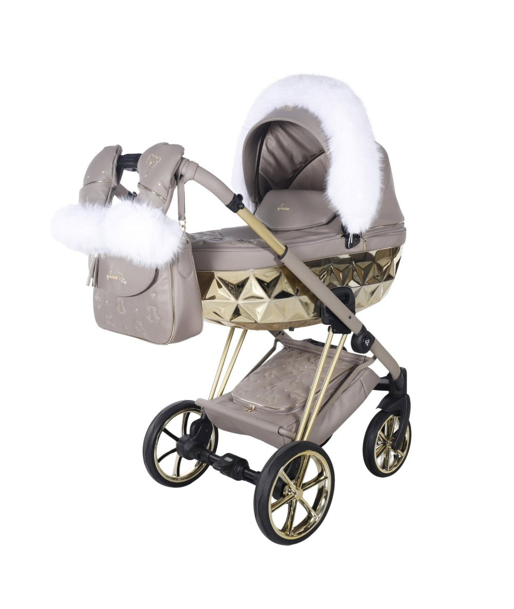 Junama Diamond Cubby Kombi-Kinderwagen - Cappuccino/Gold