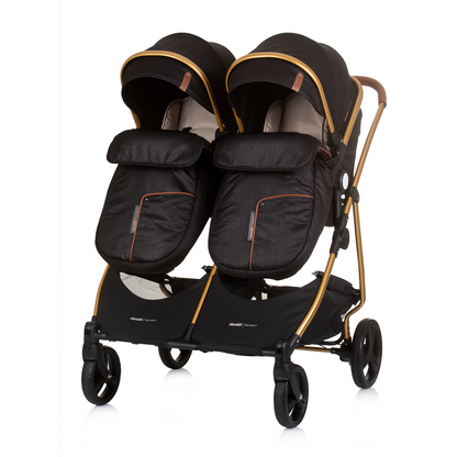 KINDERWAGEN FÜR ZWEI KINDER DUO SMART OBSIDIAN / GOLD