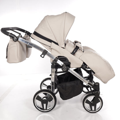 Zwillings-/Geschwisterwagen JUNAMA DUO V3 - ECO BEIGE/SILBER