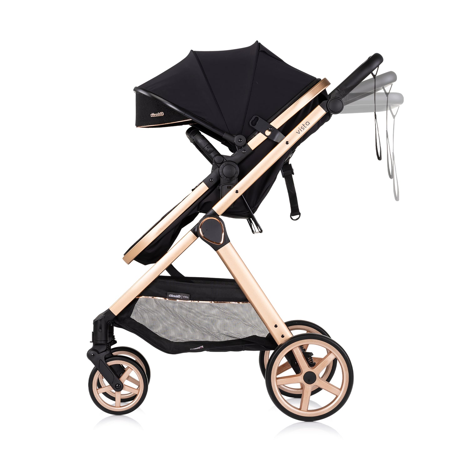 3-in-1 VERWANDELBARER KINDERWAGEN „VISTA“ BROMBEER