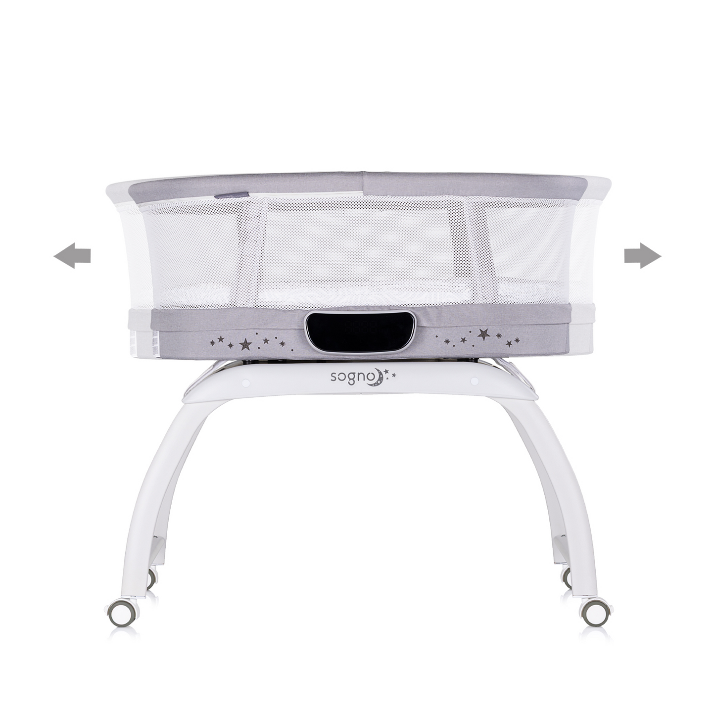 ELEKTRISCHES KINDERBETT/WIEGE MIT LED-DISPLAY „SOGNO“ GREY