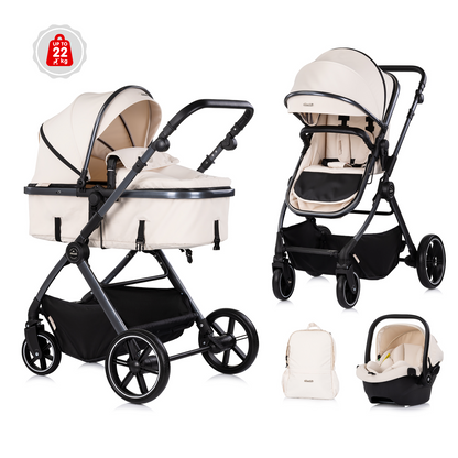 3-in-1 BABY-TRANSFORMATIONSKINDERWAGEN "PEARL" - KASCHMIR