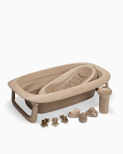 Luxus-Badeset Mocha - Zusammenklappbare Badewanne mit Badeständer