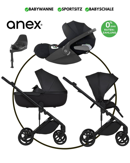 4-in-1 ANEX ELI „MIDNIGHT“ - BUNDLE SET „CYBEX CLOUD-T BLACK“ mit Isofix Station