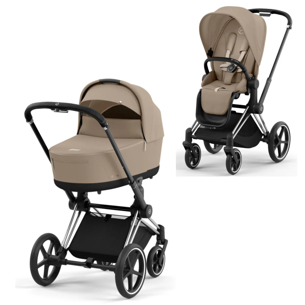 CYBEX PRIAM Set Gestell in Chrome Black - Cozy Beige