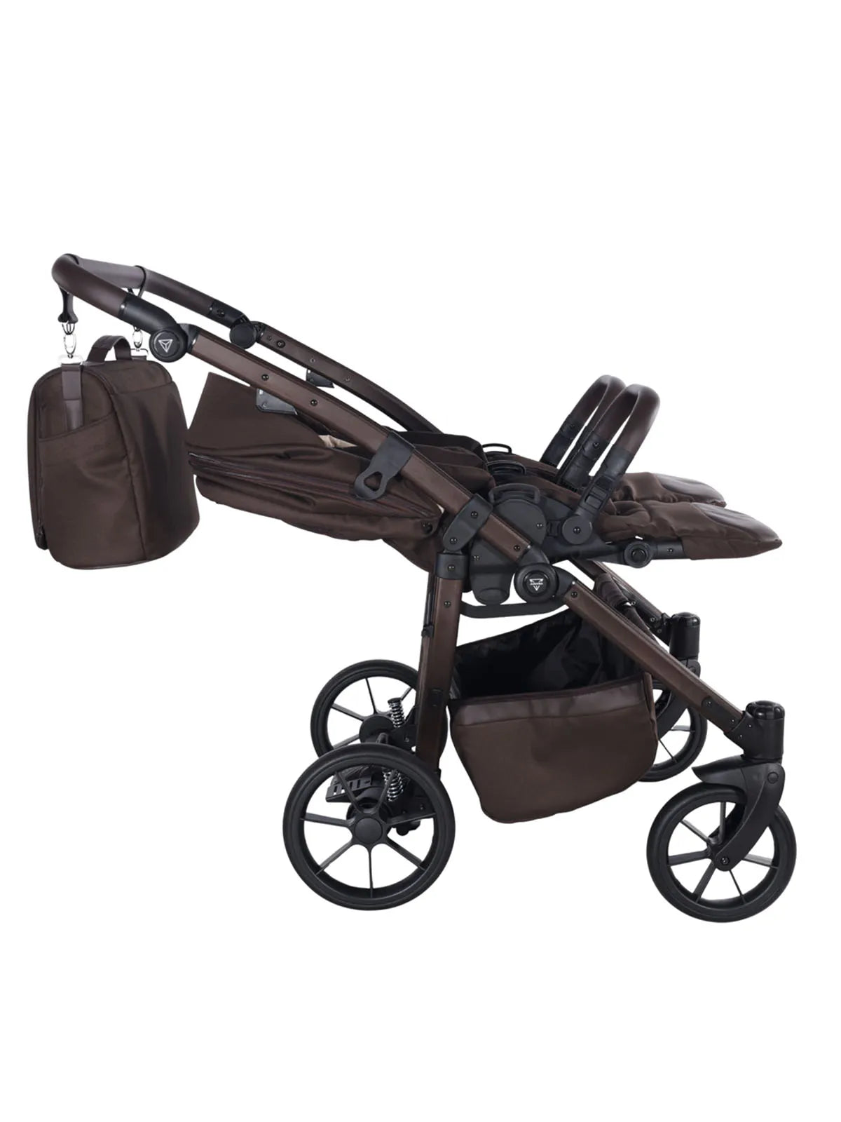 Zwillings-/Geschwisterwagen JUNAMA DUO V4 - CHOCOLATE