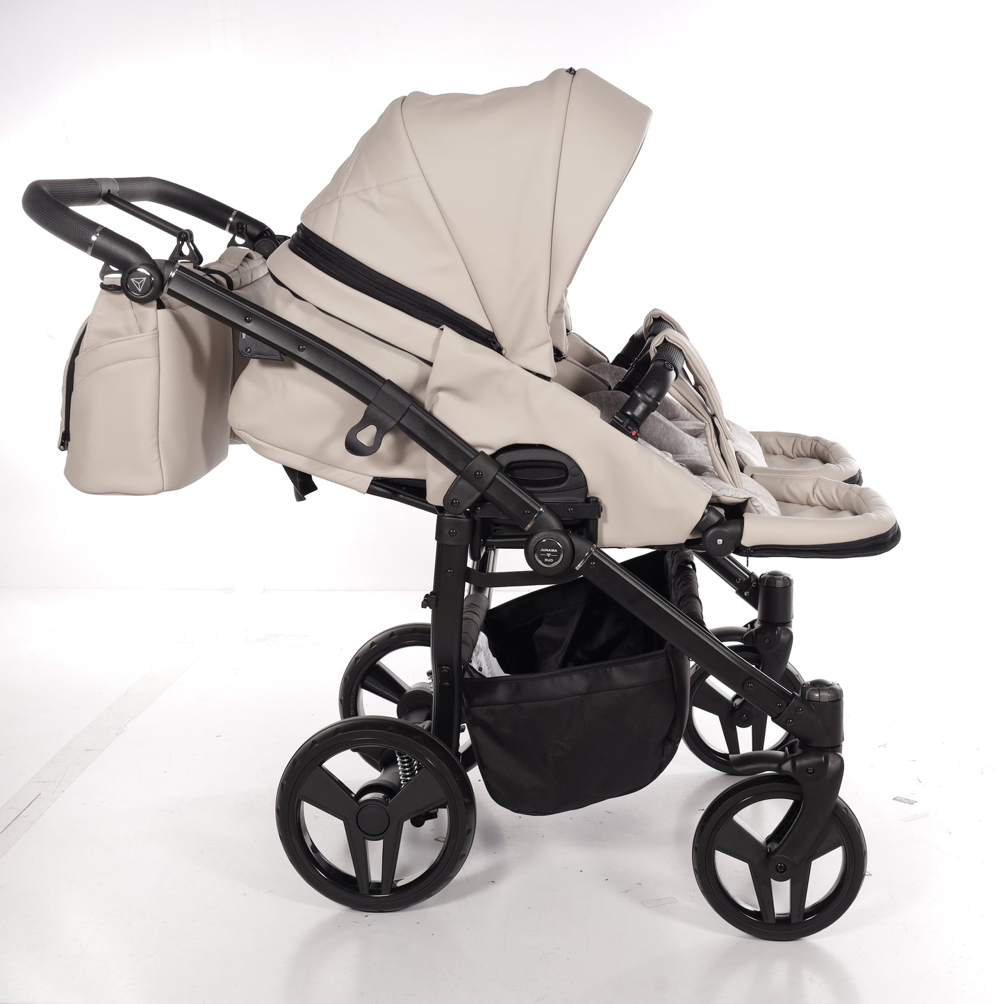 Zwillings-/Geschwisterwagen JUNAMA DUO V3 - ECO BEIGE/BLACK