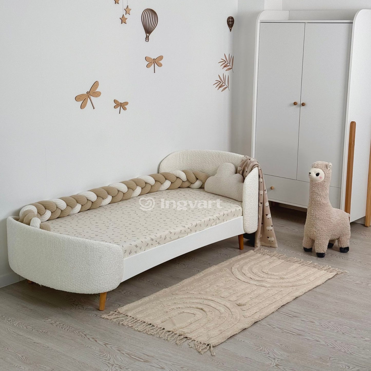 Fly Teenage Bett 80x183 cm Bouclé milchig