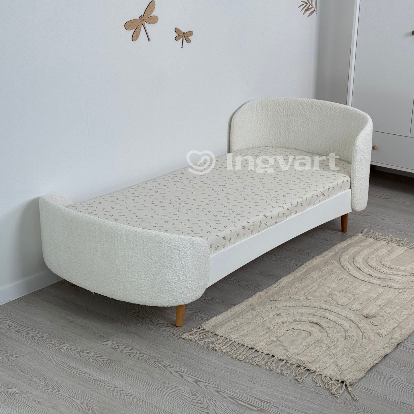 Fly Teenage Bett 80x183 cm Bouclé milchig