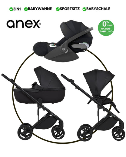 ANEX ELI „MIDNIGHT“ - BUNDLE SET „CYBEX CLOUD-T BLACK“