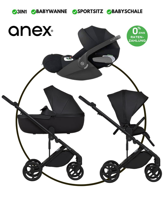 ANEX ELI „MIDNIGHT“ - BUNDLE SET „CYBEX CLOUD-T BLACK“
