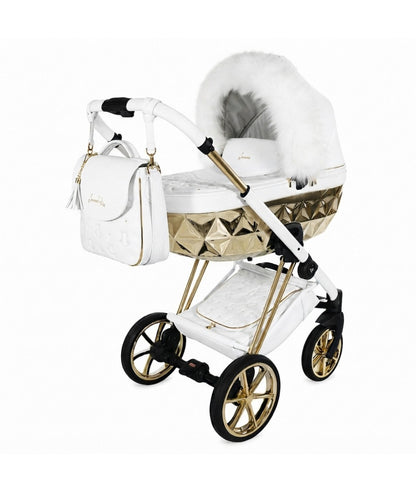 Junama Diamond Cubby Kombi-Kinderwagen - White/Gold