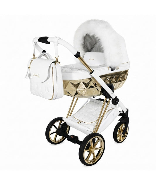 Junama Diamond Cubby Kombi-Kinderwagen - White/Gold