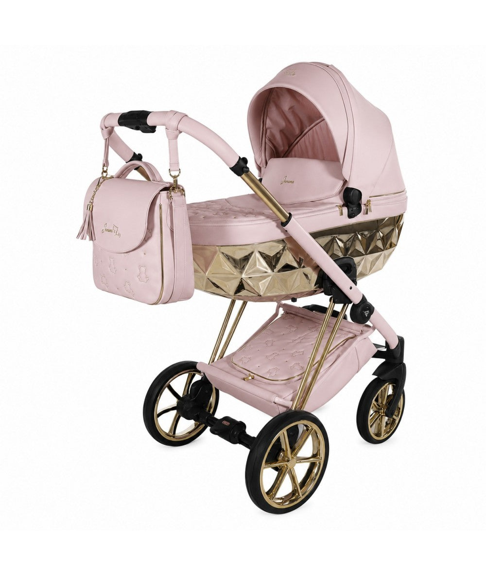 Junama Diamond Cubby Kombi-Kinderwagen - Pink/Gold