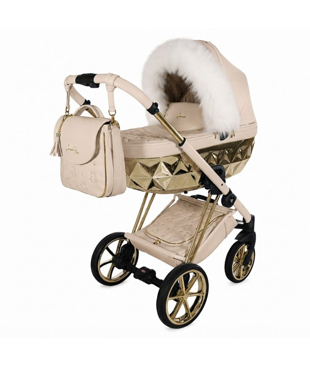 Junama Diamond Cubby Kombi-Kinderwagen - Beige/Gold