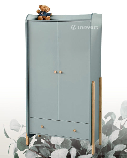 Kleiderschrank Nika, 2-türig, Eukalyptusfarbe