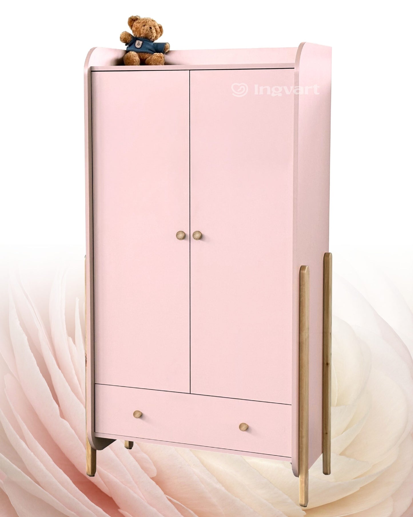 Kleiderschrank Nika, 2-türig, rosa