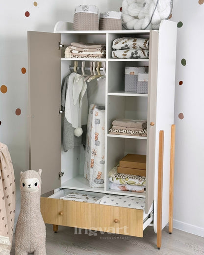 Kleiderschrank Nika, 2-türig, rosa