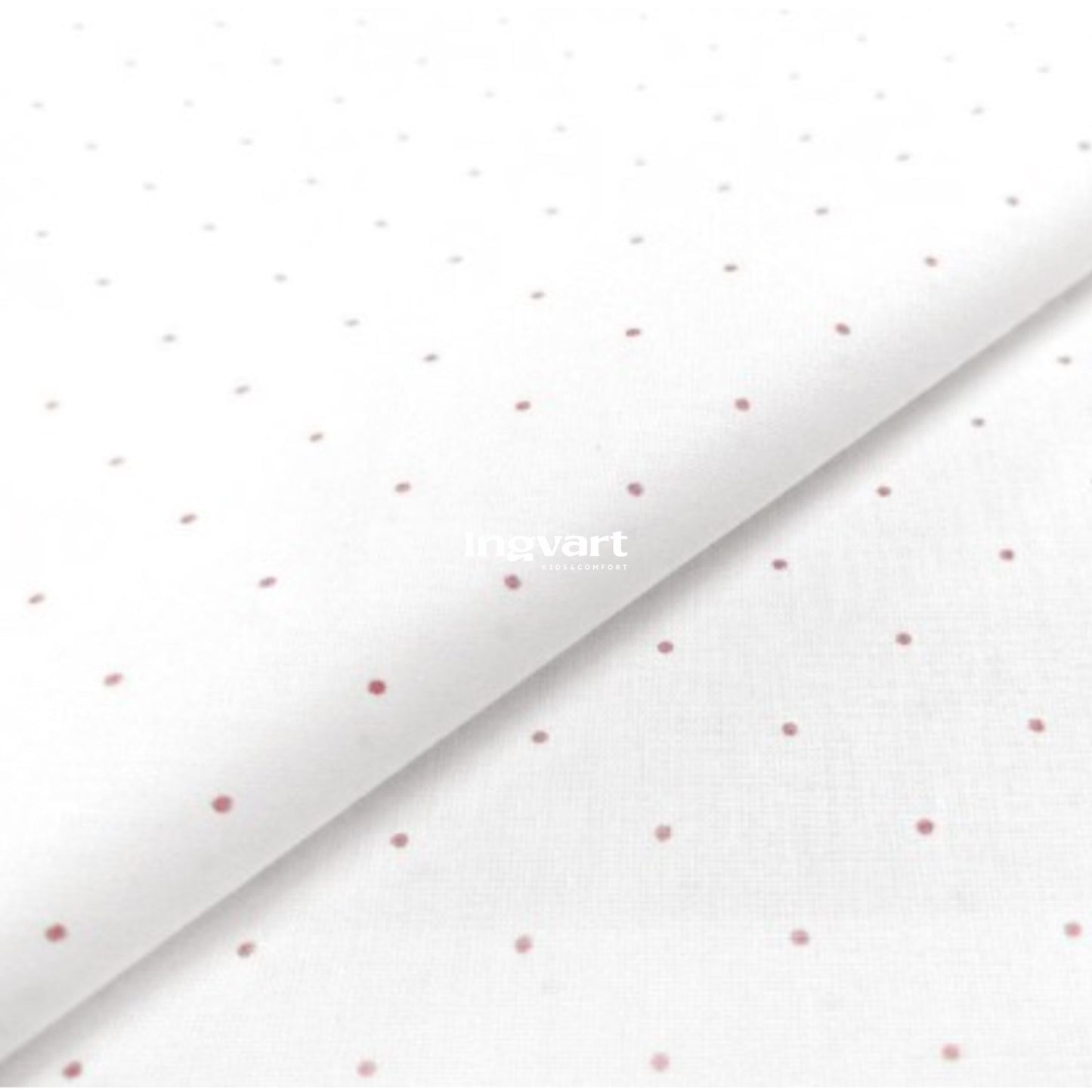 Matratzenlaken aus Baumwolle, 72 x 72 cm, „Rosa Punkte auf Weiß“, Ranfors