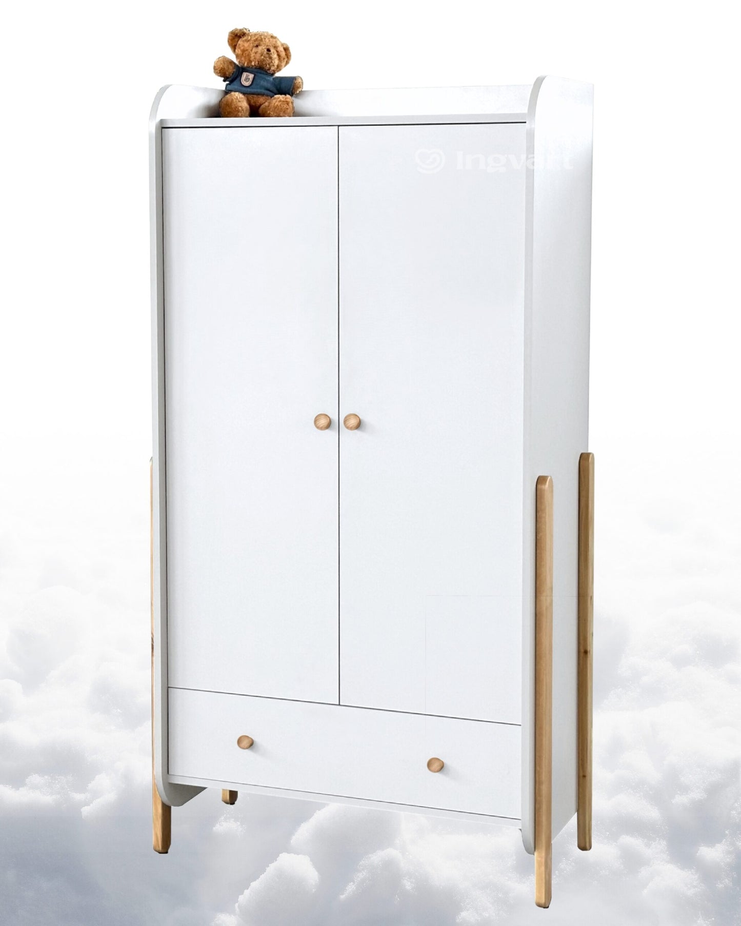 Nika 2-türiger Kleiderschrank, weiß