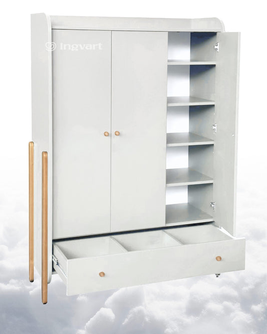 Nika 3-türiger Kleiderschrank, weiß