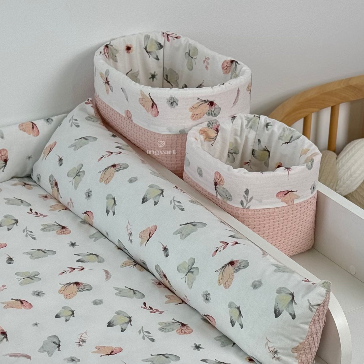 Organizer-Set „Rosa und mintfarbene Schmetterlinge“