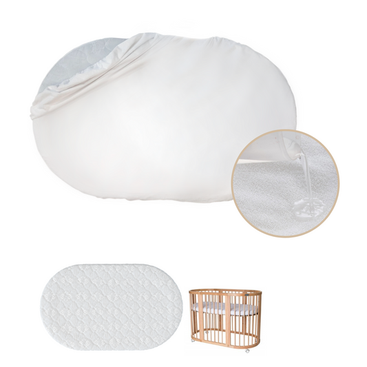 Ovaler Aquastop-Matratzenbezug für Kinderbett x120 cm – elastisch