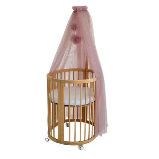 Pompon-Baldachin in Altrosa