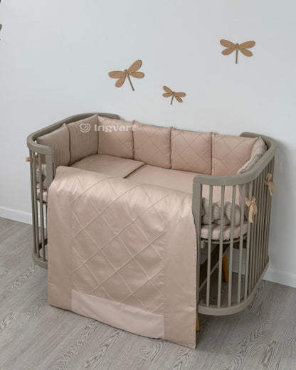 Satin-Set „Platinum“ Sand mit geflochtenem Stoff