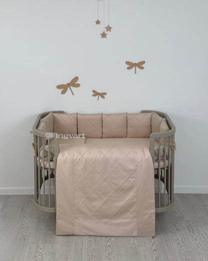 Satin-Set „Platinum“ Sand mit geflochtenem Stoff