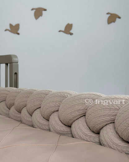 Satin-Set „Platinum“ Sand mit geflochtenem Stoff