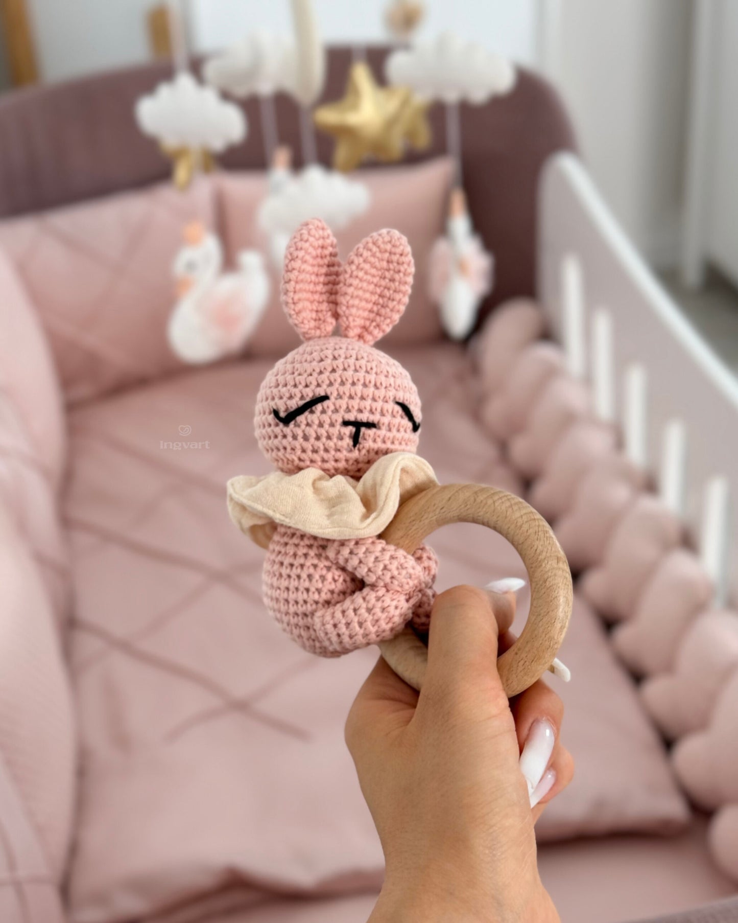 Satin-Set „Platinum“ in Altrosa