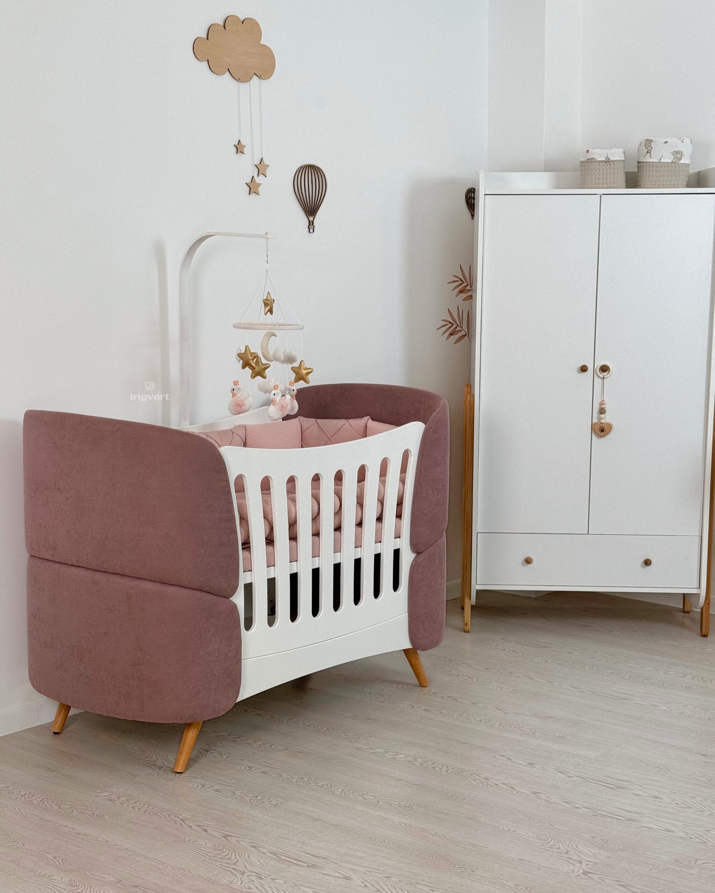 Satin-Set „Platinum“ in Altrosa