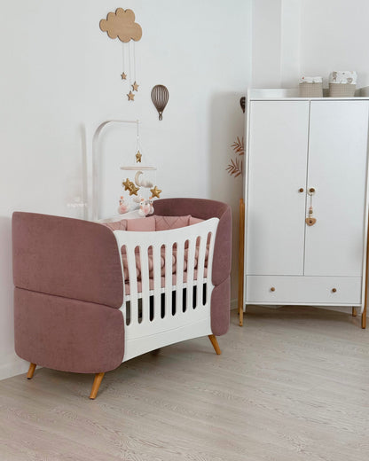 Satin-Set „Platinum“ in Altrosa (aus „Zopf“-Stoff)