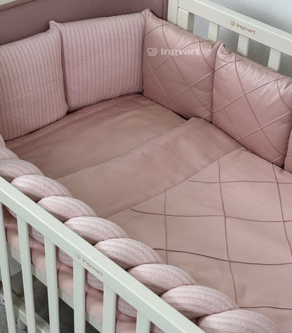 Satin-Set „Platinum“ in Altrosa (aus „Zopf“-Stoff)