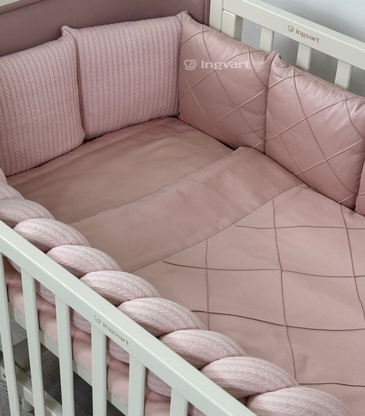 Satin-Set „Platinum“ in Altrosa (aus „Zopf“-Stoff)