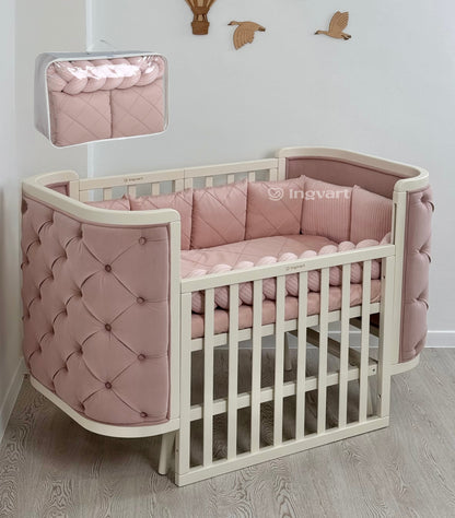 Satin-Set „Platinum“ in Altrosa (aus „Zopf“-Stoff)