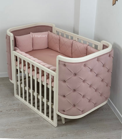 Satin-Set „Platinum“ in Altrosa (aus „Zopf“-Stoff)