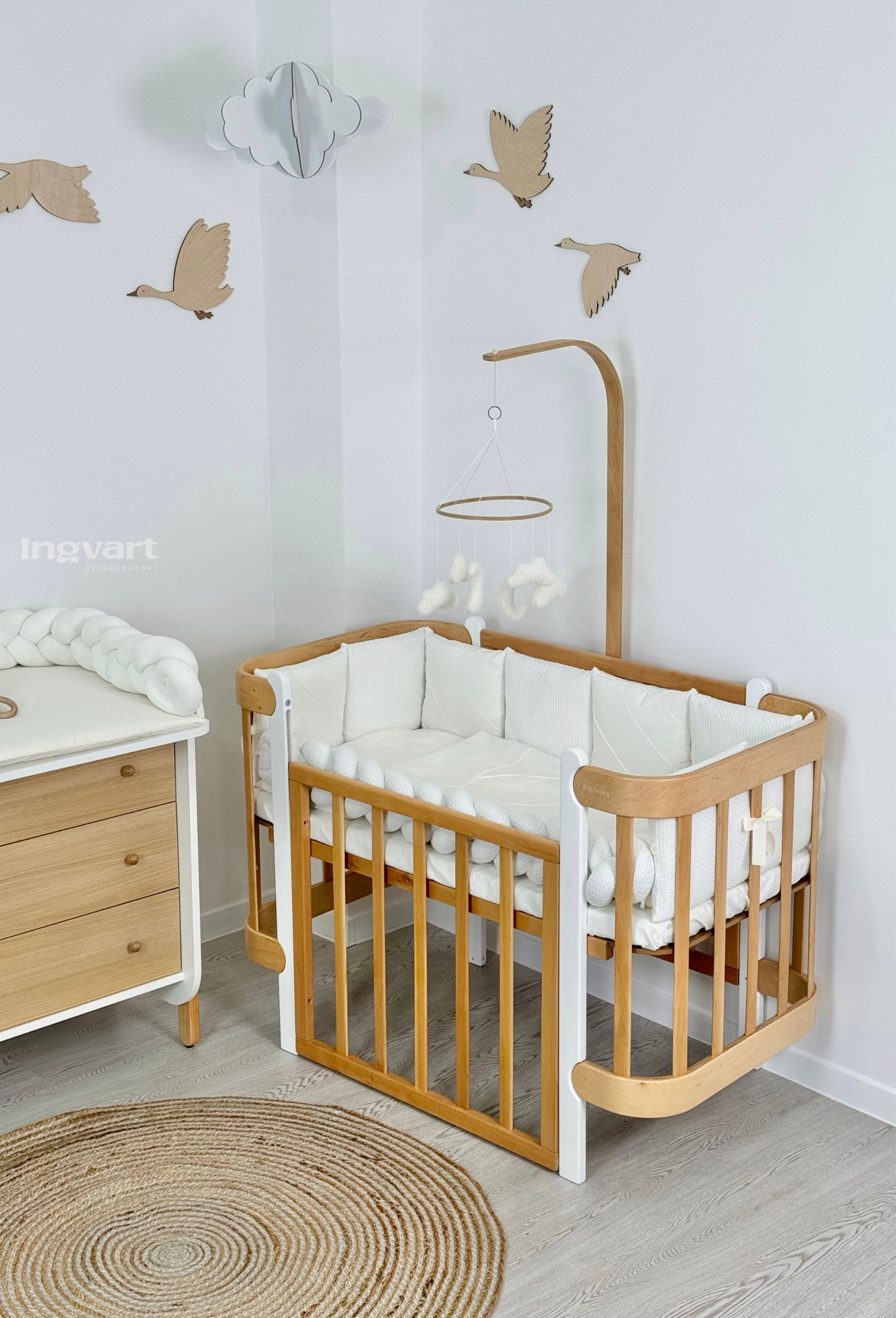 Satin-Set „Platinum“ milchig