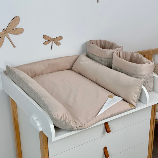 Wickelauflage „Kakao, mit Satinbezug“