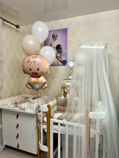 Skandinavische Kommode mit abnehmbarem Wickelaufsatz, Farbe: Naturweiß