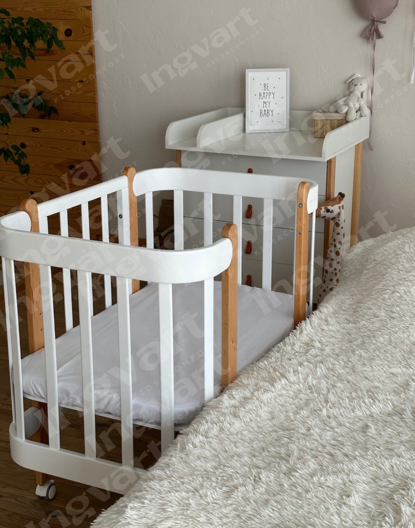 NIKA 5-in-1-Babybett, Farbe Grau
