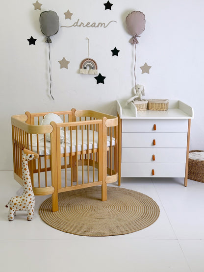 NIKA SLIM 5-in-1 Babybettchen, Graphitfarbe