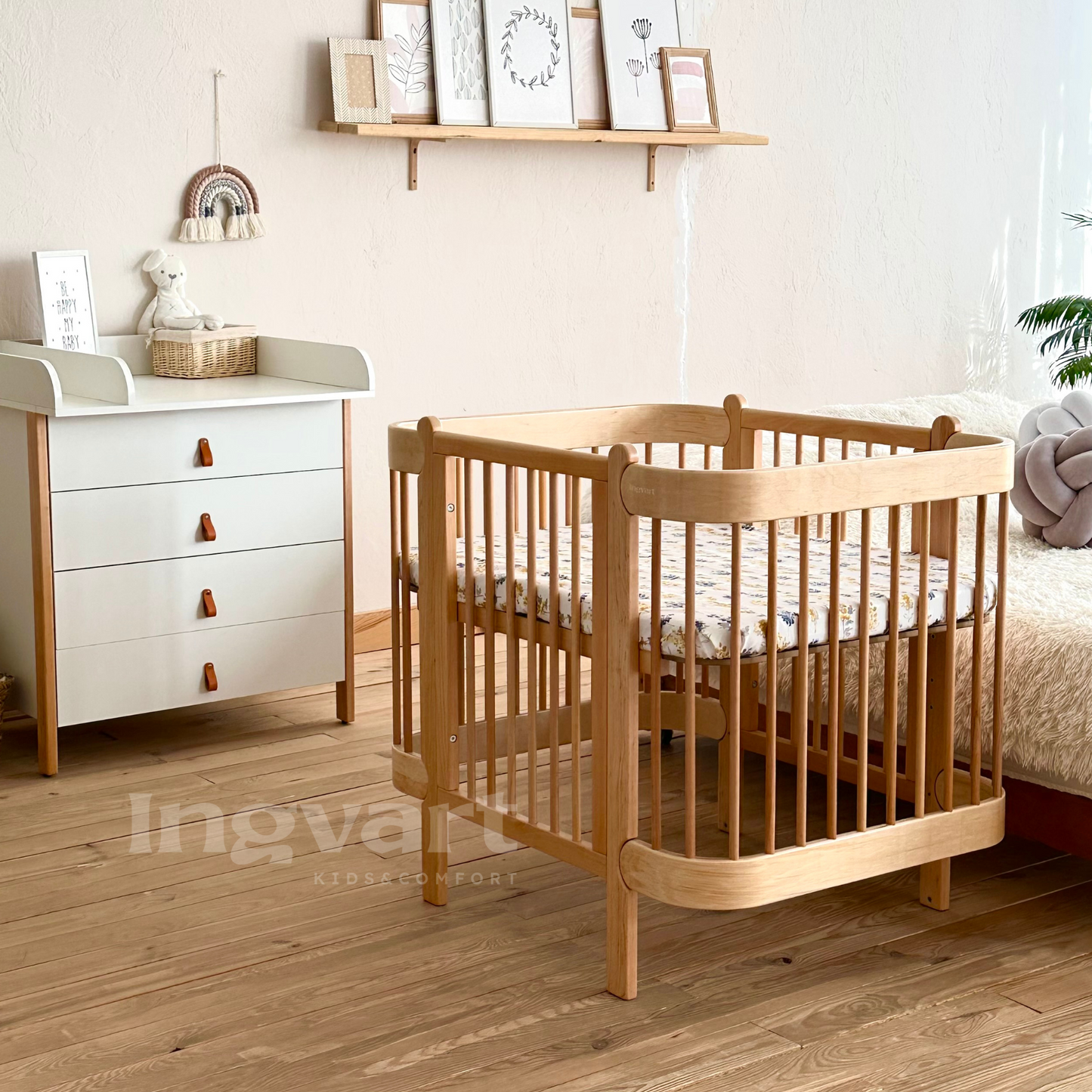 NIKA SLIM 5-in-1 Babybettchen, Graphitfarbe